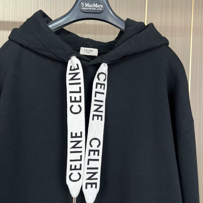 Celine Black Drawstring Hoodie