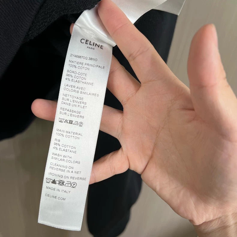 Celine Black Drawstring Hoodie