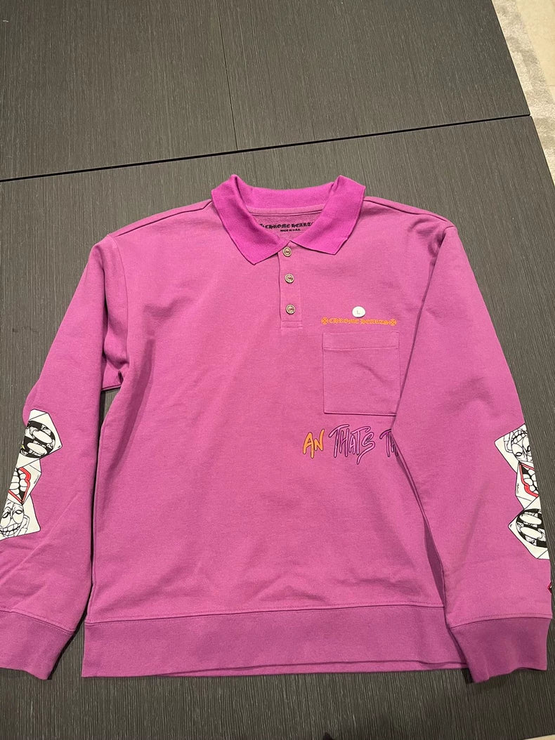 Chrome Hearts Matty Boy Purple Long Sleeve Polo