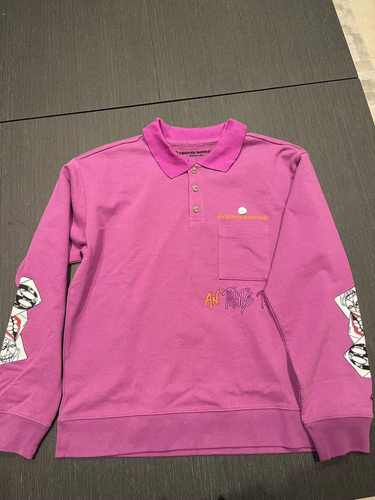 Chrome Hearts Matty Boy Purple Long Sleeve Polo