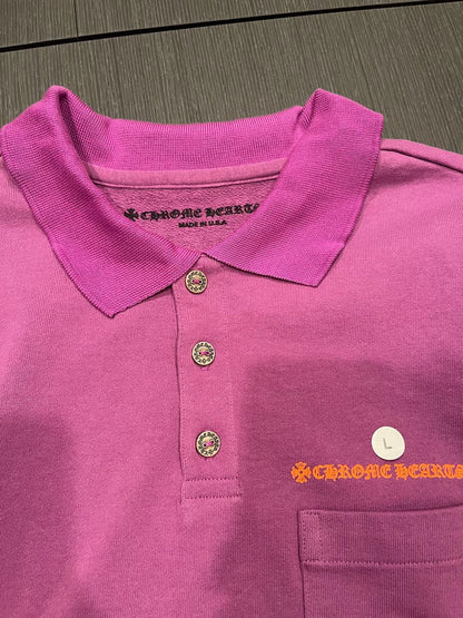 Chrome Hearts Matty Boy Purple Long Sleeve Polo