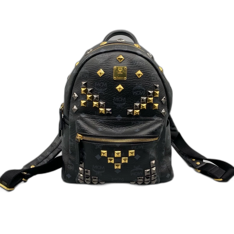 MCM Classic Studded Backpack with Print