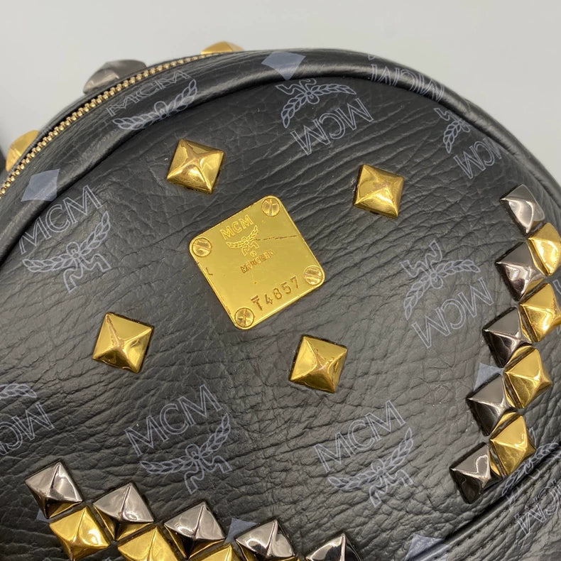 MCM Classic Studded Backpack with Print
