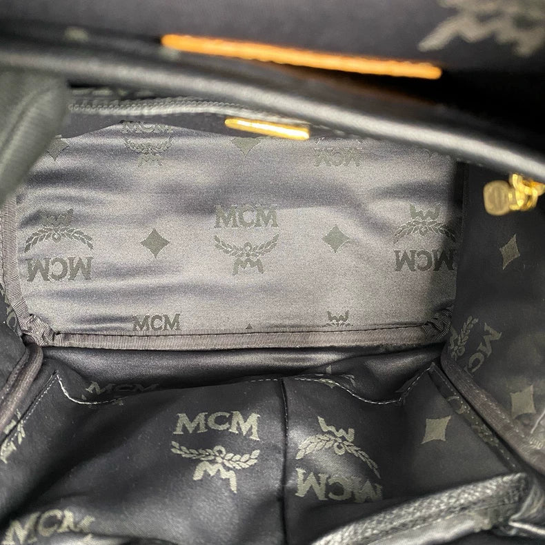 MCM Classic Studded Backpack with Print