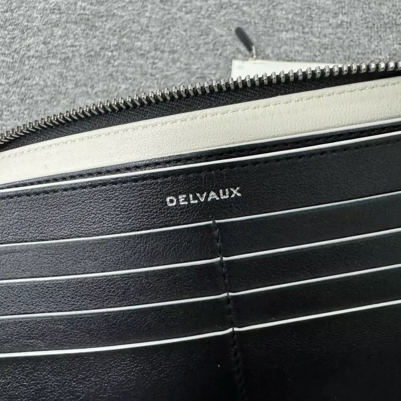 Delvaux Black Leather Wallet with Hat Design