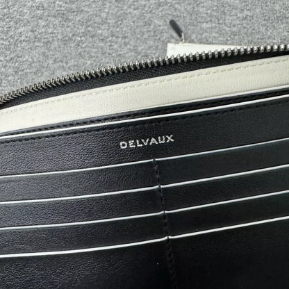 Delvaux Black Leather Wallet with Hat Design
