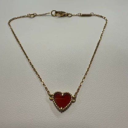 VCA Red Heart Bracelet with Gold Accents