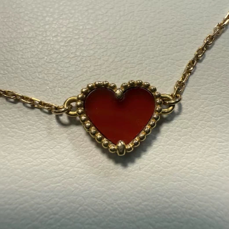 VCA Red Heart Bracelet with Gold Accents