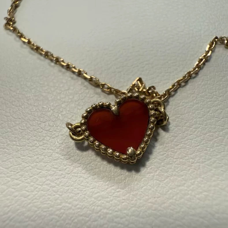 VCA Red Heart Bracelet with Gold Accents