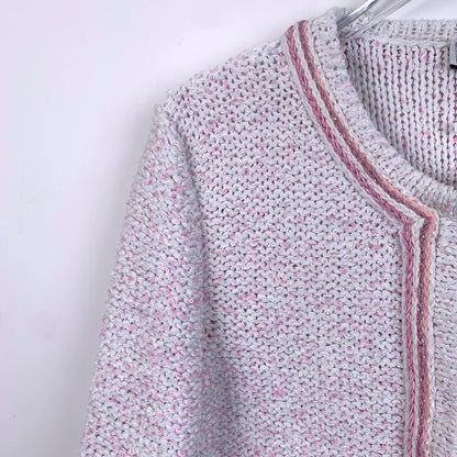Chanel Pink Knit Cardigan With Pearls
