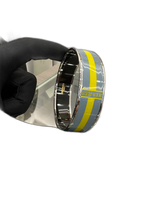 Hermes Fluorescent Yellow Logo Bracelet