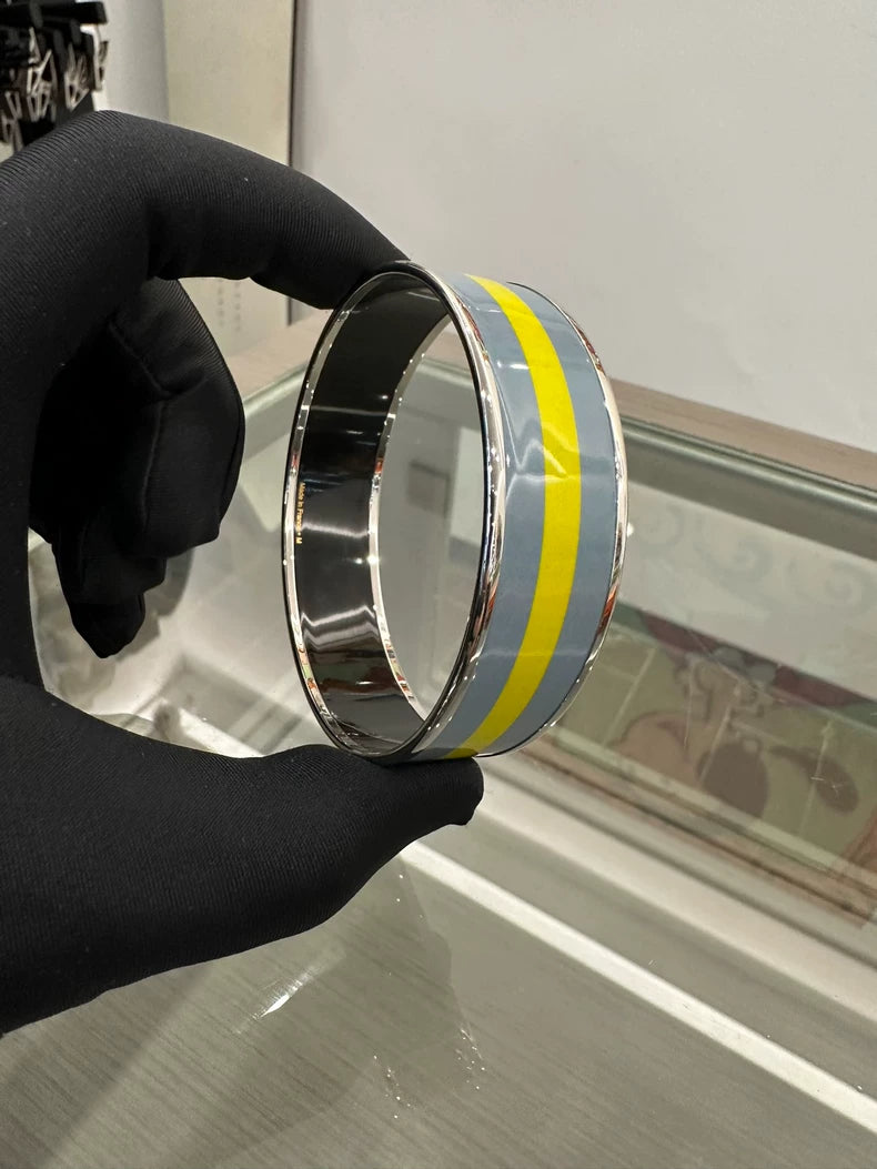 Hermes Fluorescent Yellow Logo Bracelet