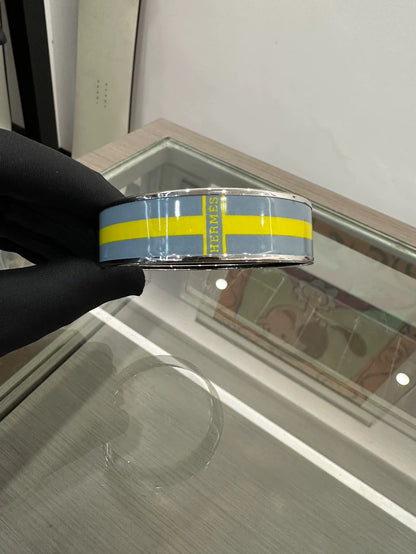 Hermes Fluorescent Yellow Logo Bracelet