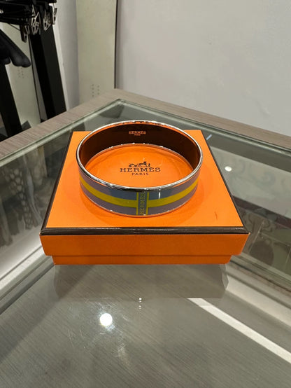 Hermes Fluorescent Yellow Logo Bracelet