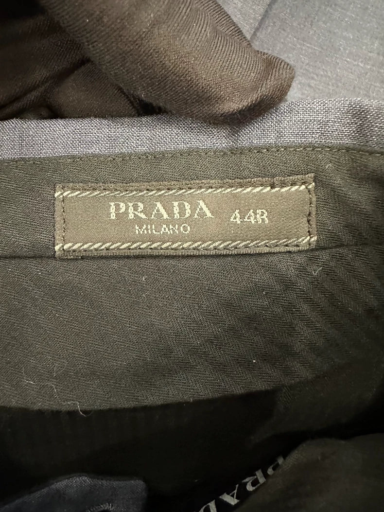 Classic Dark Blue Men's Pants from Prada