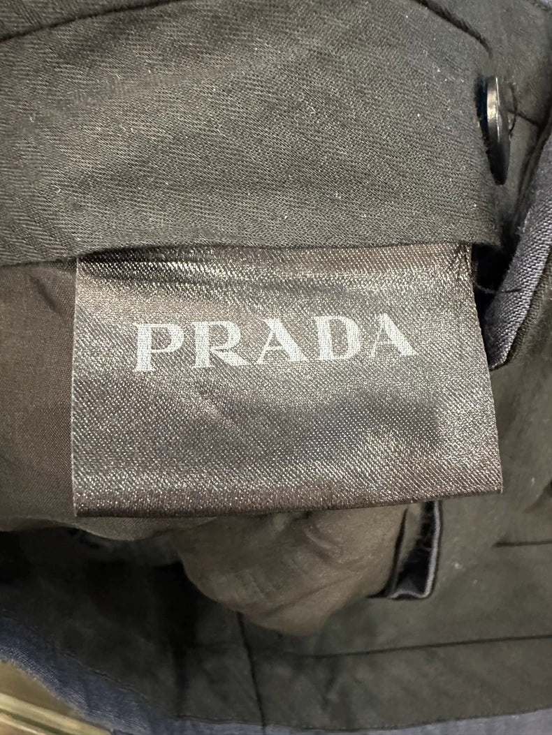 Classic Dark Blue Men's Pants from Prada
