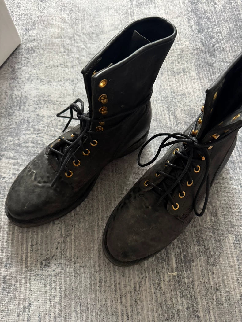VISVIM Battalion Boots in Black Color