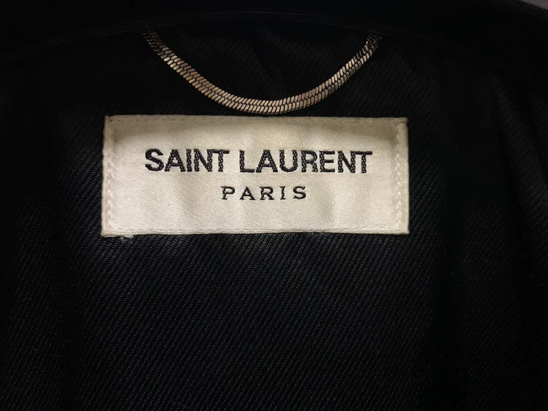 Saint Laurent Black and White Leather Jacket