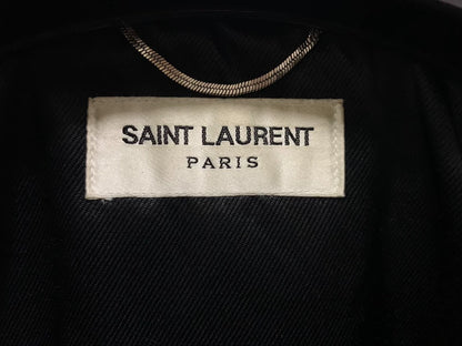 Saint Laurent Black and White Leather Jacket
