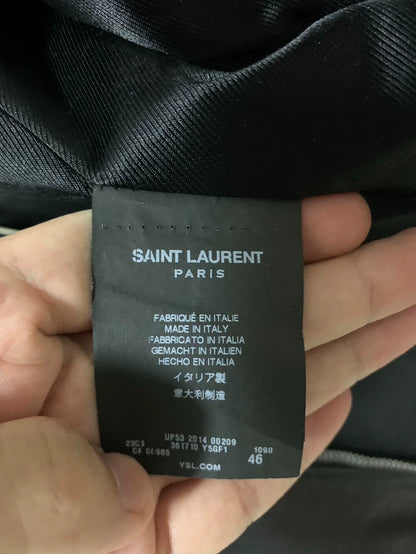 Saint Laurent Black and White Leather Jacket