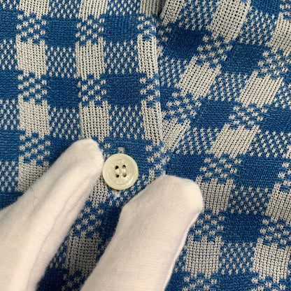 Celine Blue Check Silk Long Sleeve Shirt