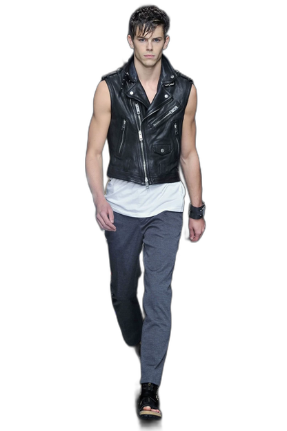 Saint Laurent Paris Leather Vest Jacket