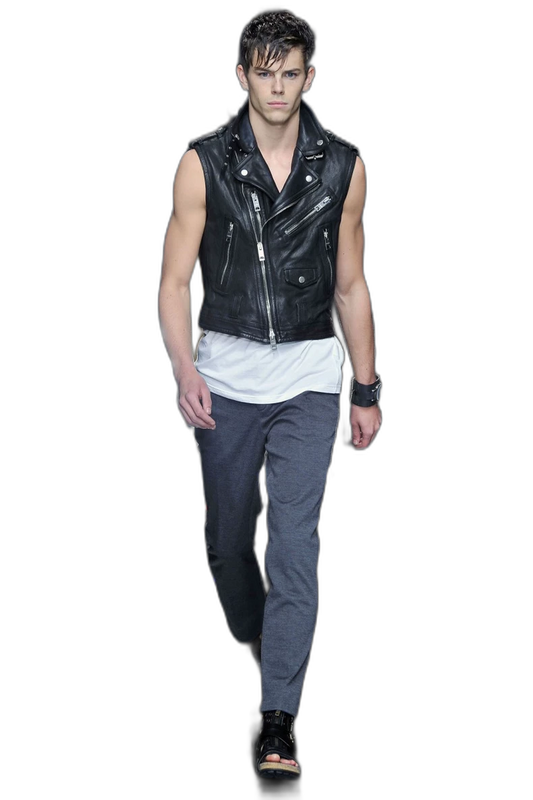 Saint Laurent Paris Leather Vest Jacket