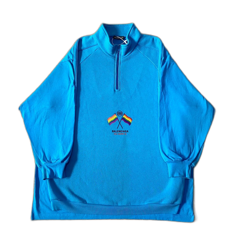 Balenciaga Rainbow Half-Zip Hoodie-zp