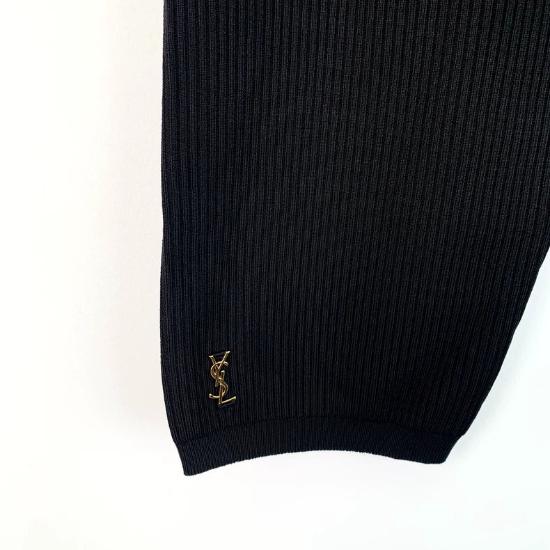Saint Laurent Black Logo Knit Trousers