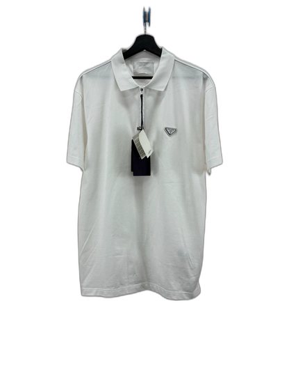 Prada White Zip Polo Shirt