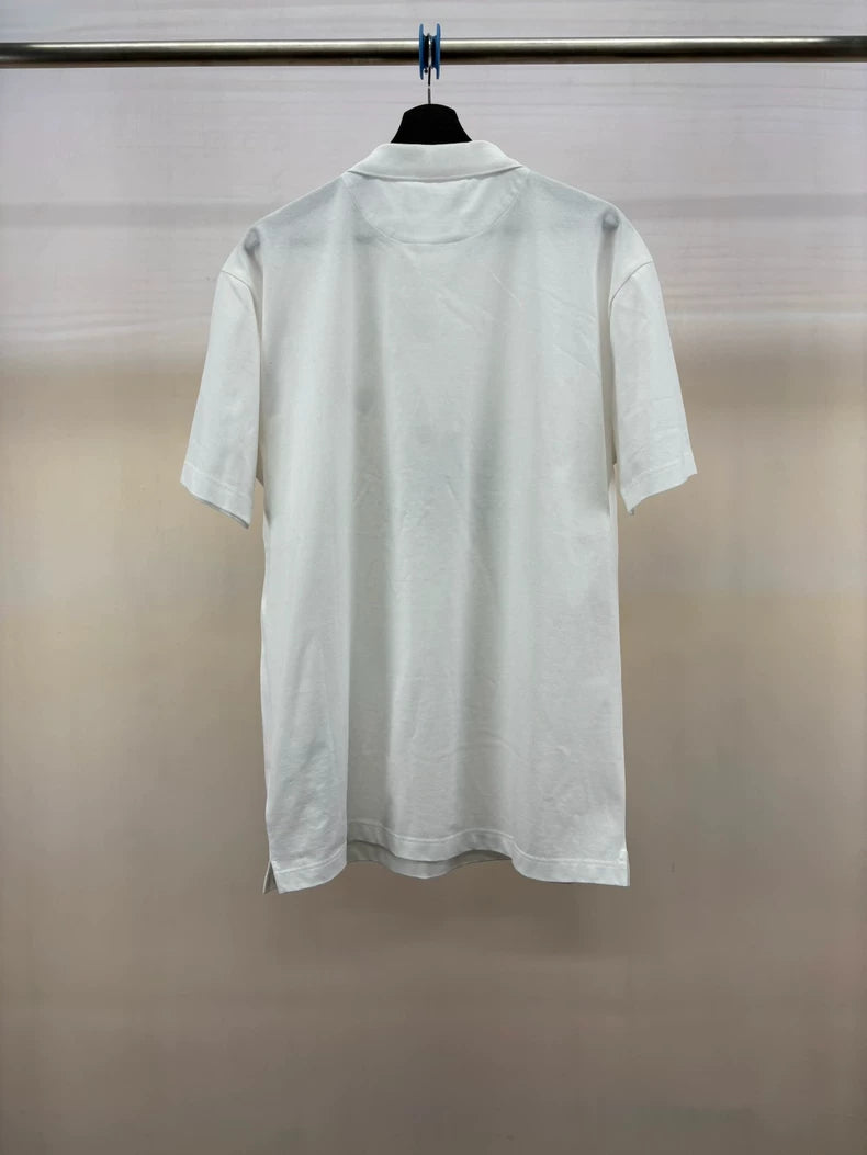 Prada White Zip Polo Shirt