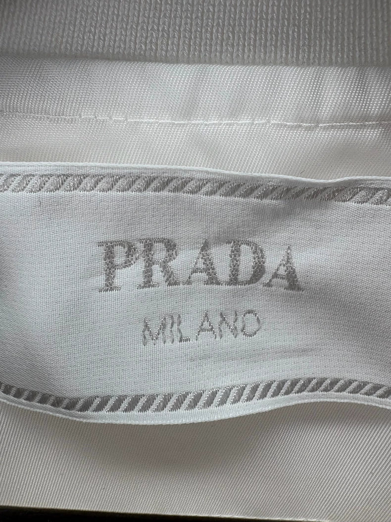 Prada White Zip Polo Shirt