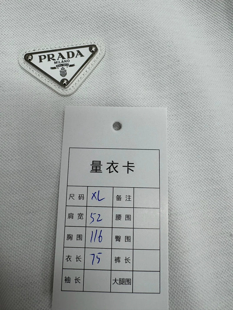 Prada White Zip Polo Shirt