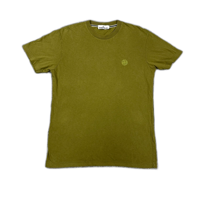 Stone Island Yellow Logo Short Sleeve Tee