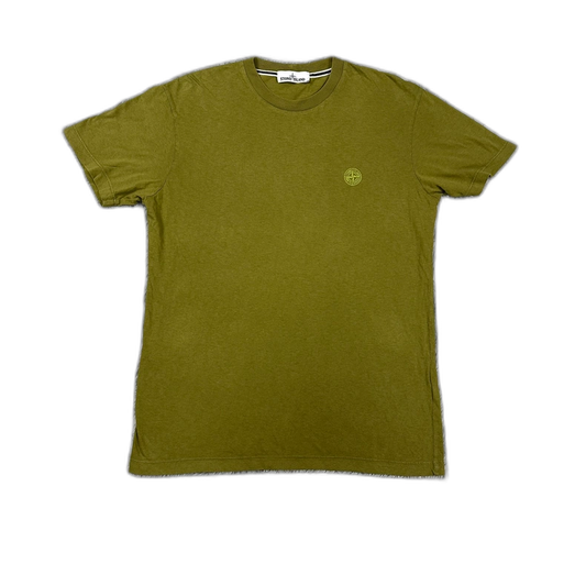 Stone Island Yellow Logo Short Sleeve Tee