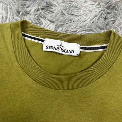 Stone Island Yellow Logo Short Sleeve Tee