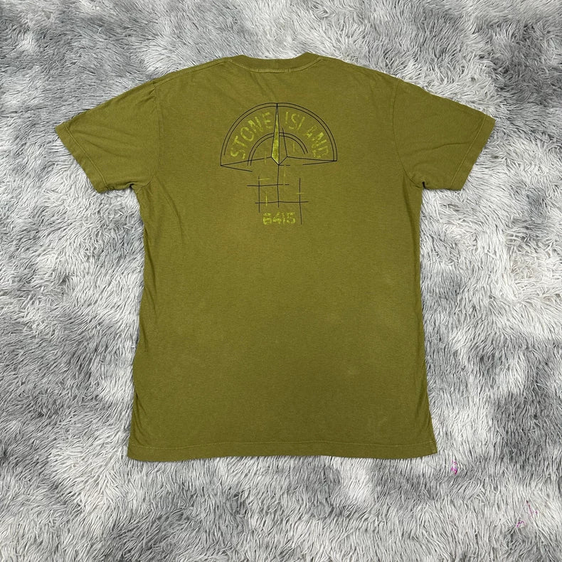 Stone Island Yellow Logo Short Sleeve Tee