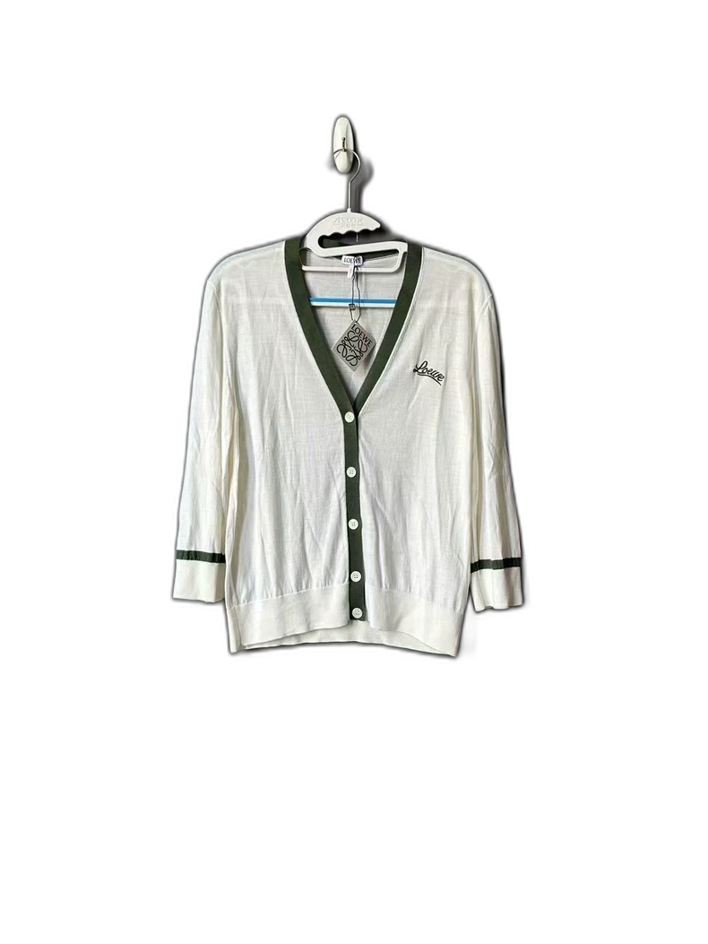 Loewe White Green Lightweight Cardigan