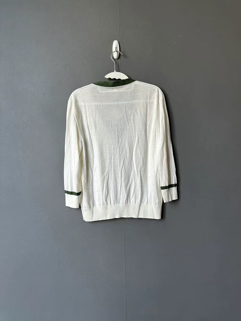 Loewe White Green Lightweight Cardigan