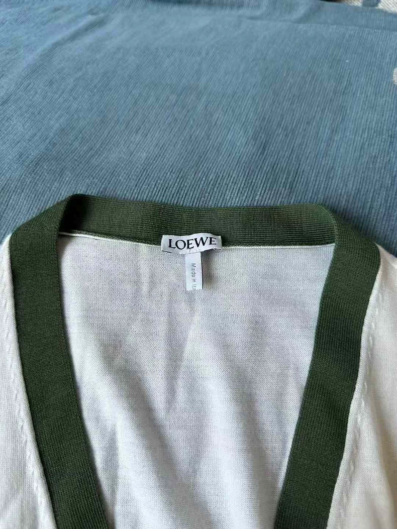 Loewe White Green Lightweight Cardigan
