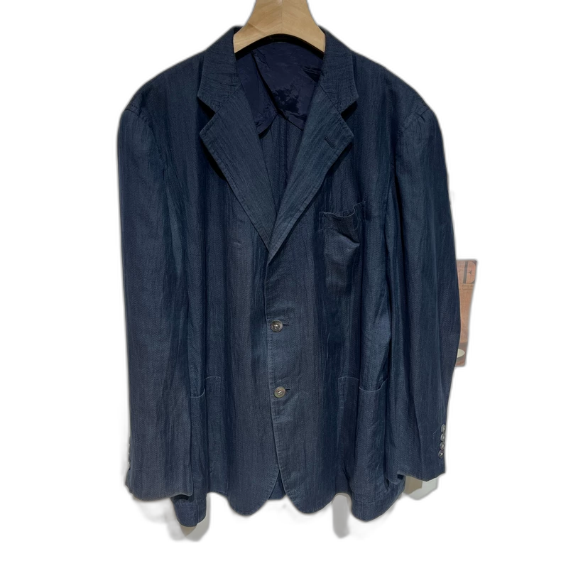 Vintage Blue Casual Suit Jacket