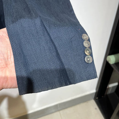 Vintage Blue Casual Suit Jacket