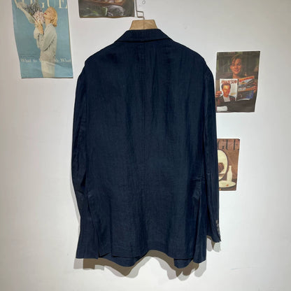 Vintage Blue Casual Suit Jacket