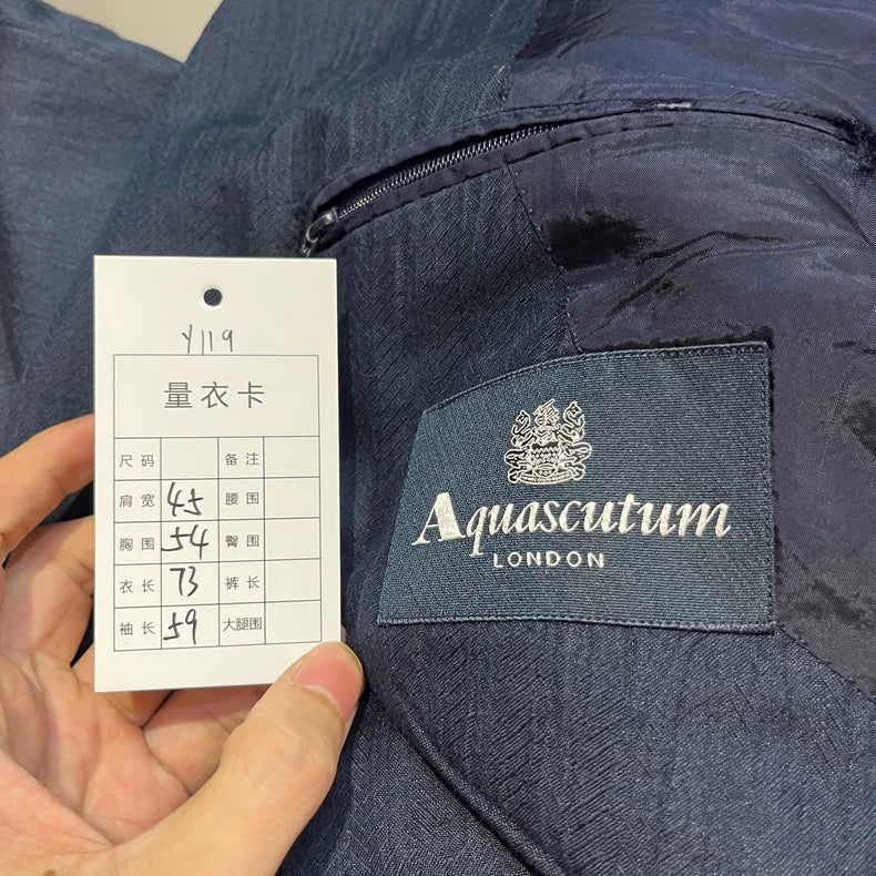 Vintage Blue Casual Suit Jacket