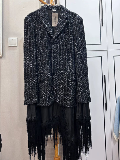 Comme des Garcons Tweed Silver Thread Coat