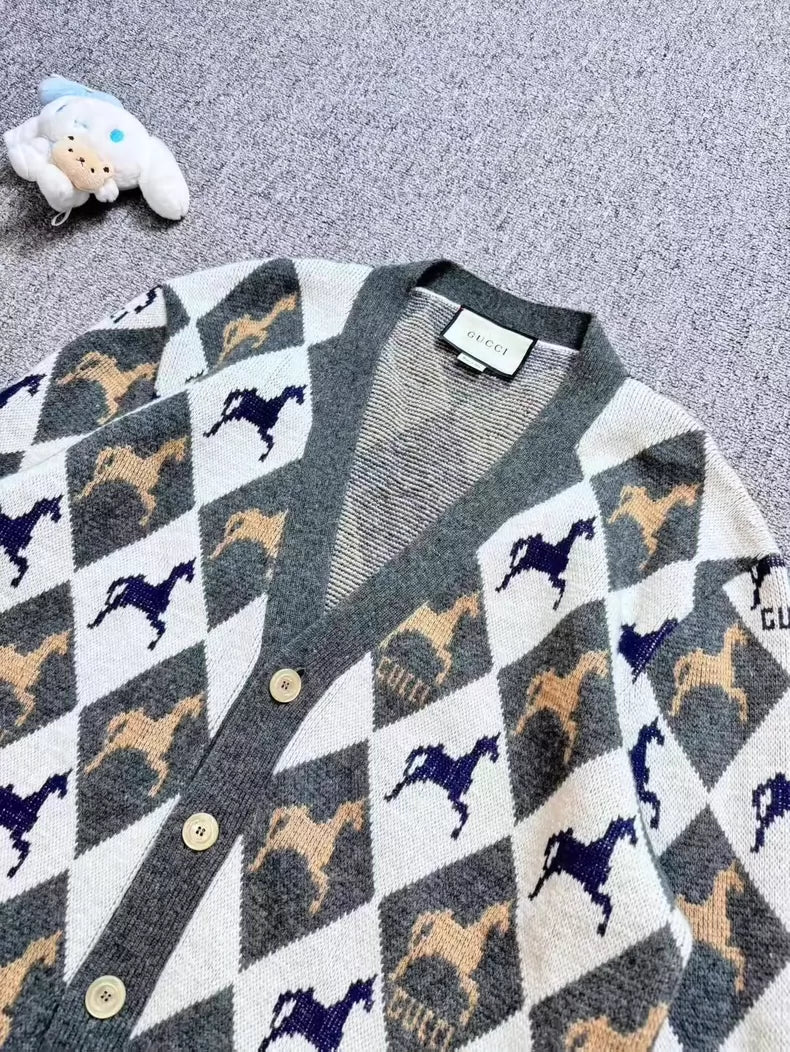 Gucci Wool Knit Cardigan with Logo