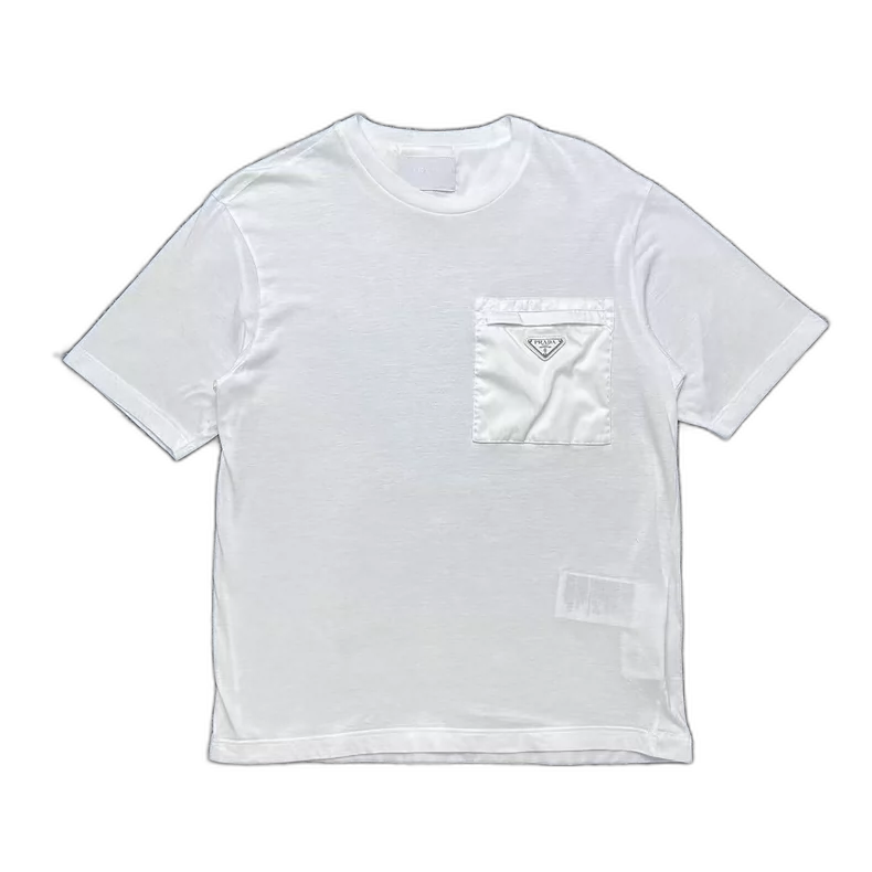 Prada White Short Sleeve T-Shirt with Pocket