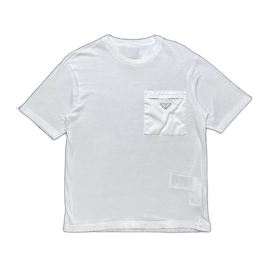 Prada White Short Sleeve T-Shirt with Pocket