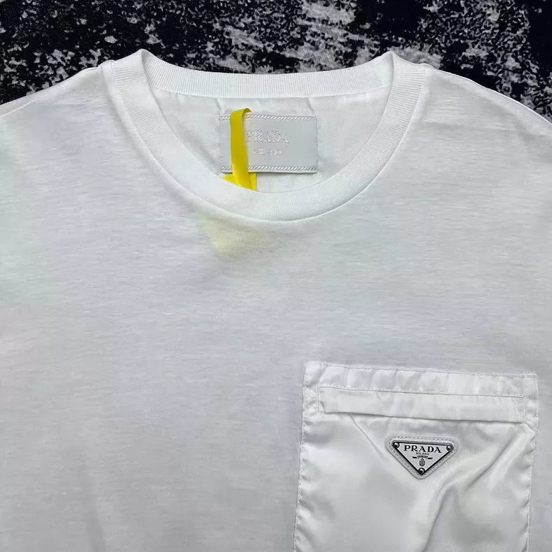 Prada White Short Sleeve T-Shirt with Pocket