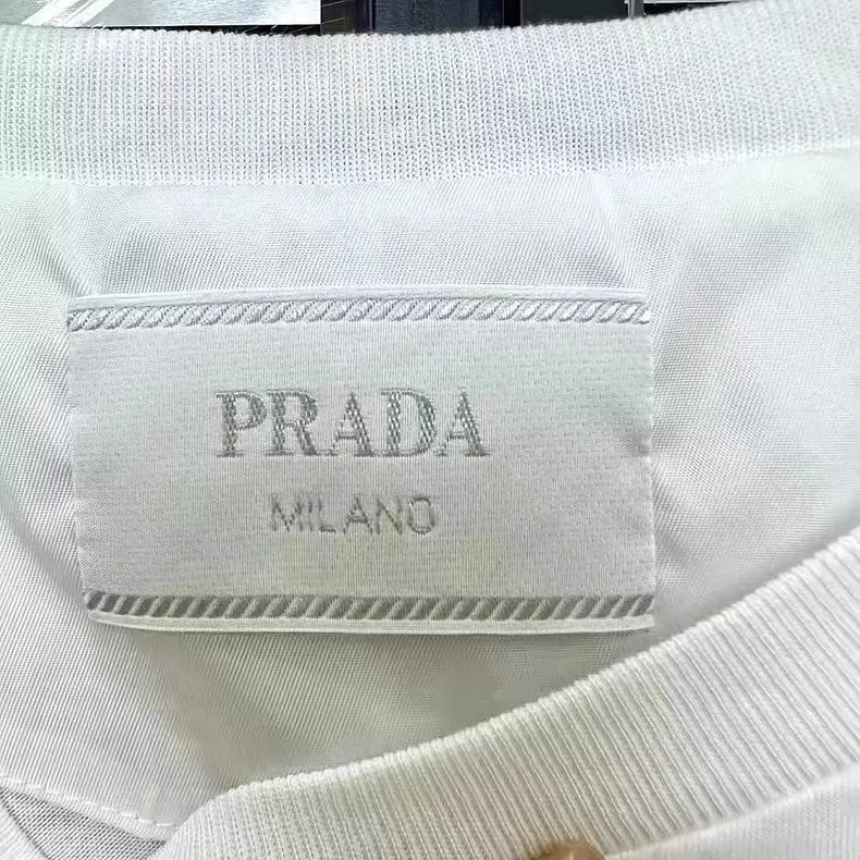 Prada White Short Sleeve T-Shirt with Pocket